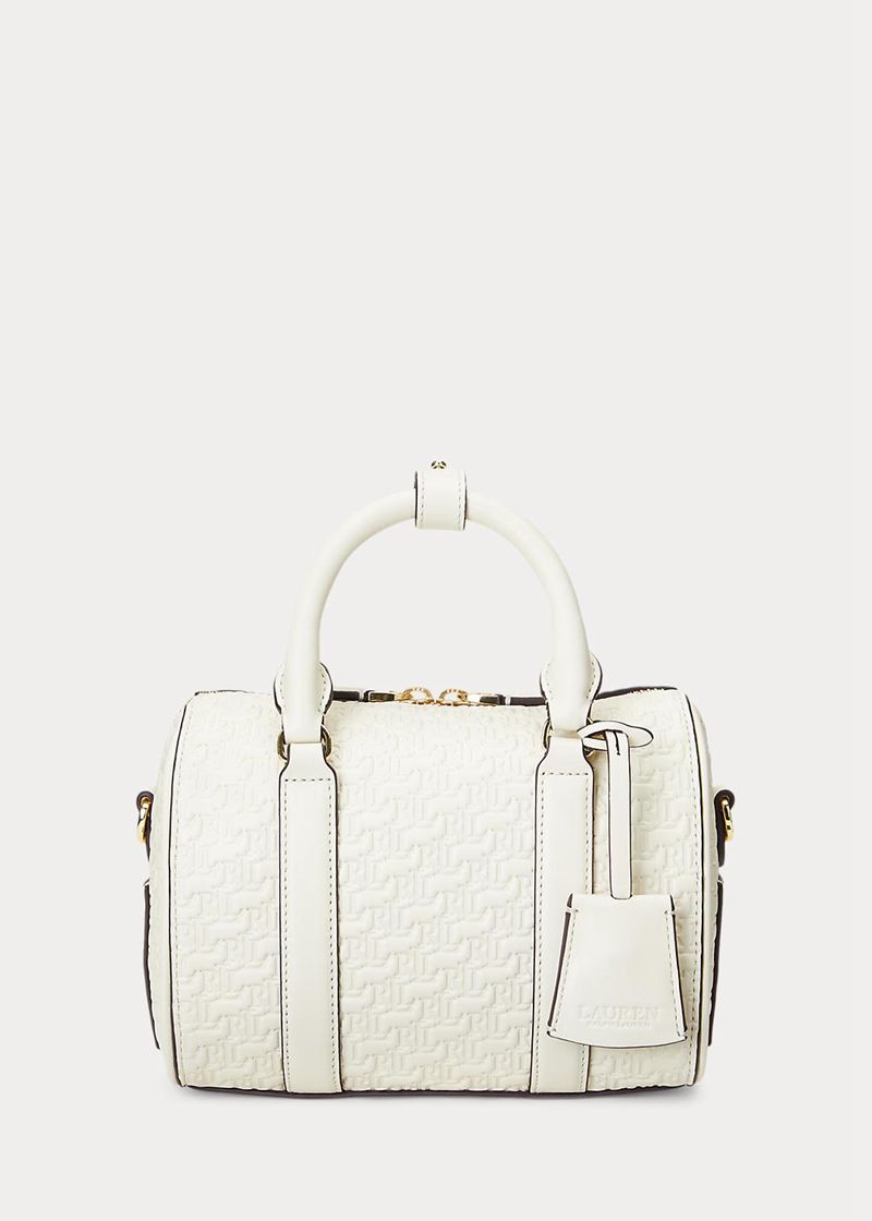 Torebka Lauren Damska Białe Debossed Skórzane Small Kaden Satchel 986430-YJB